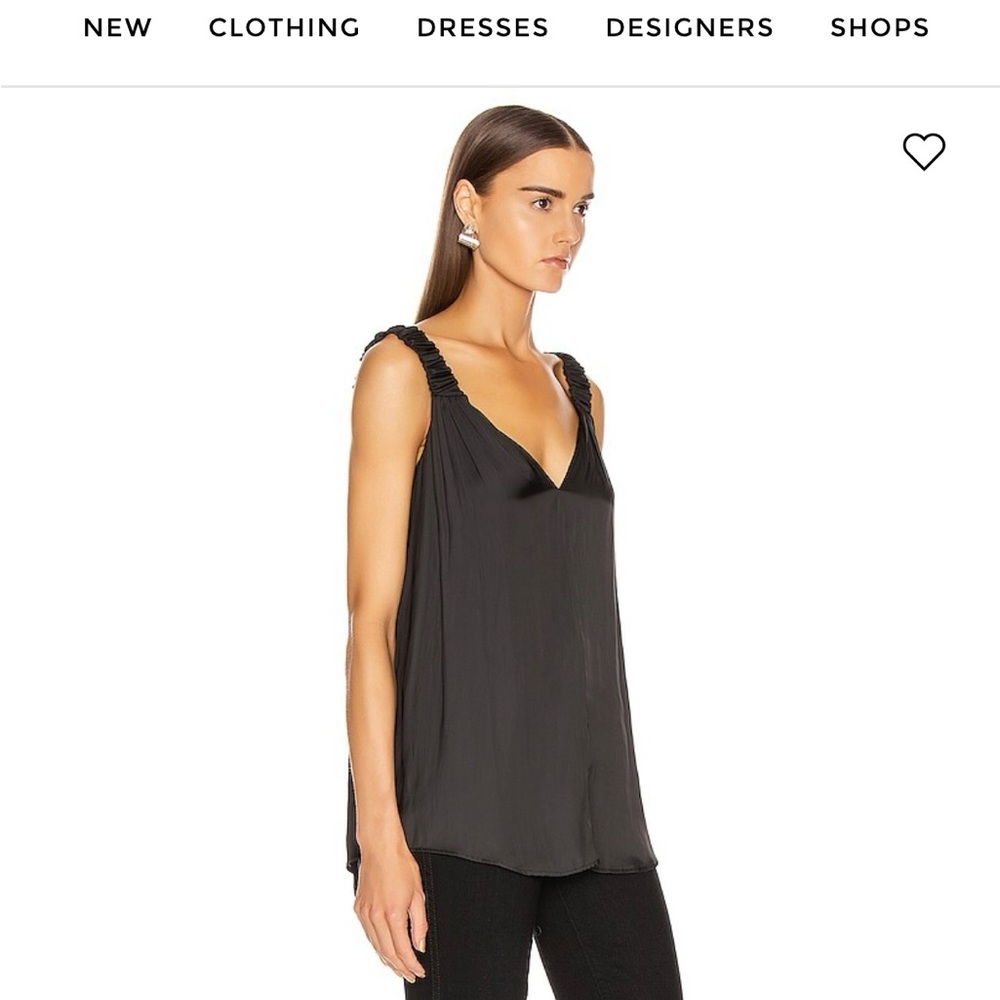 Smythe Black V-Neck Elastic Strap Cami